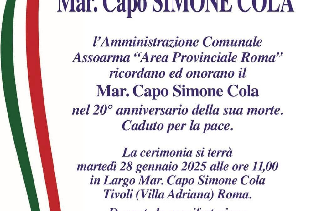 20° anniversario commemorazione di Simone Cola