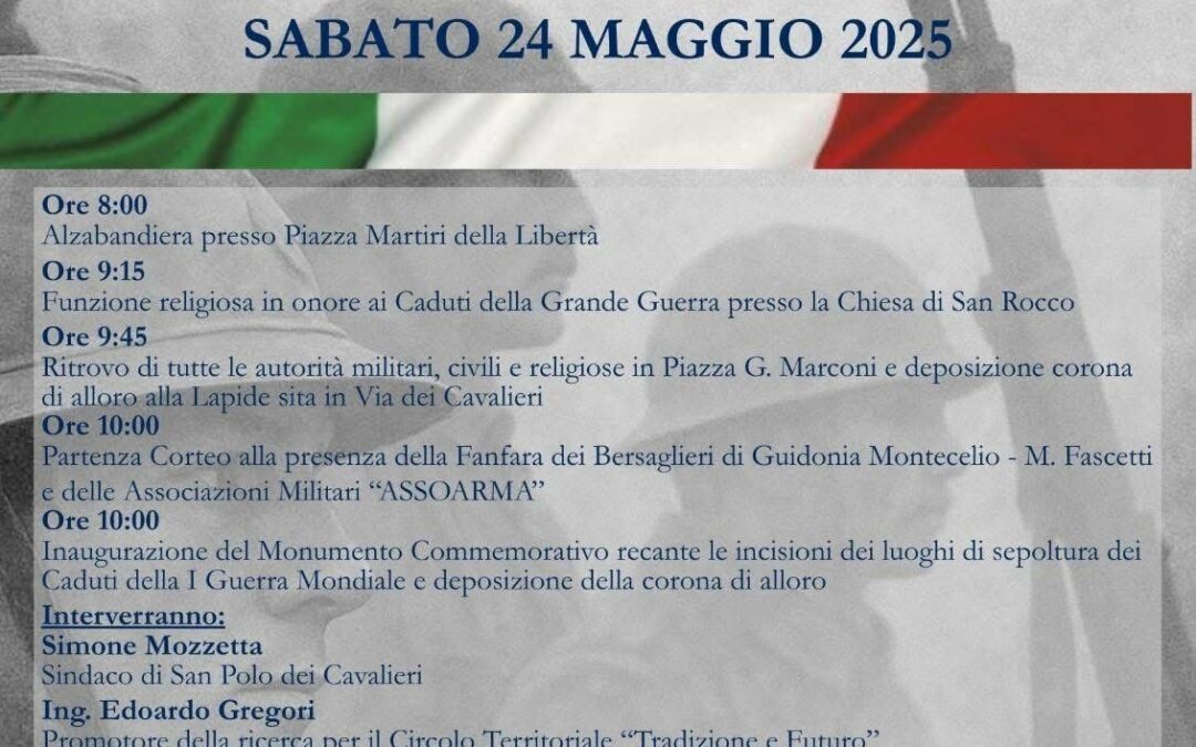 CERIMONIA DI PUBBLICAZIONE DEI LUOGHI DI SEPOLTURA DEI CADUTI DELLA PRIMA GUERRA MONDIALE