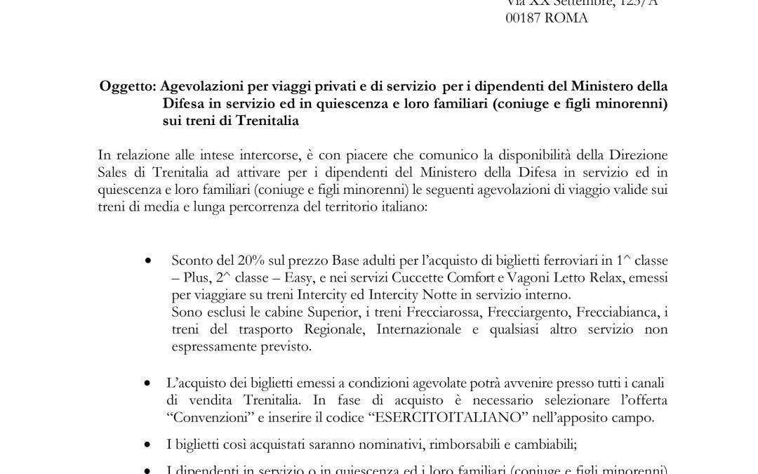 Convenzione Trenitalia